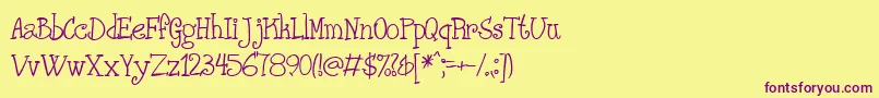 PHANRG   Font – Purple Fonts on Yellow Background