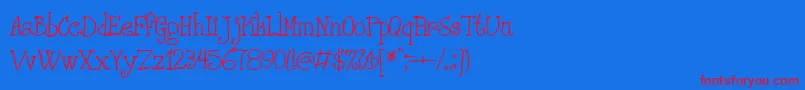 PHANRG  -fontti – punaiset fontit sinisellä taustalla