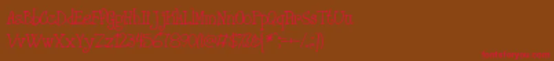 フォントPHANRG   – 赤い文字が茶色の背景にあります。