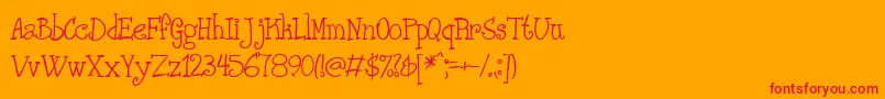 フォントPHANRG   – オレンジの背景に赤い文字