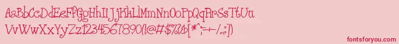 PHANRG  -Schriftart – Rote Schriften auf rosa Hintergrund