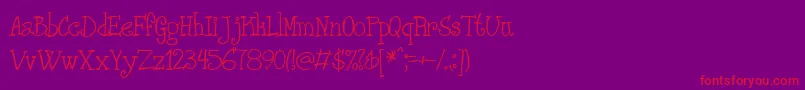 PHANRG  -Schriftart – Rote Schriften auf violettem Hintergrund