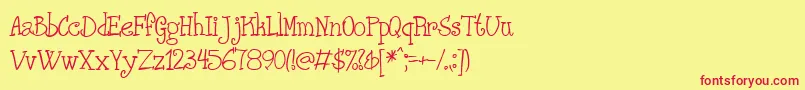 フォントPHANRG   – 赤い文字の黄色い背景