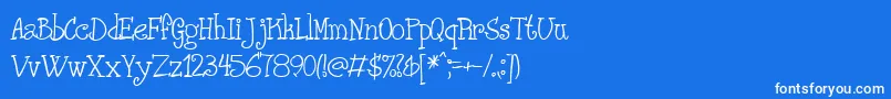 PHANRG  -fontti – valkoiset fontit sinisellä taustalla