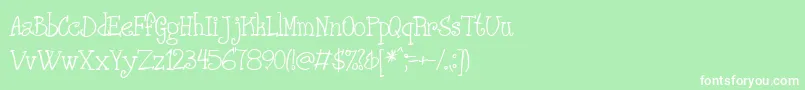 PHANRG  -fontti – valkoiset fontit vihreällä taustalla