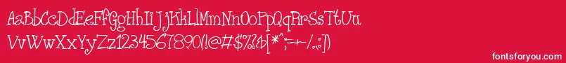 PHANRG  -fontti – valkoiset fontit punaisella taustalla