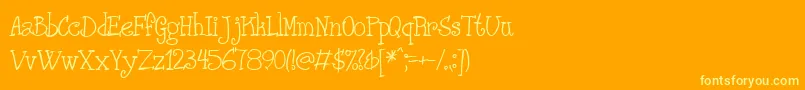 Шрифт PHANRG   – жёлтые шрифты на оранжевом фоне