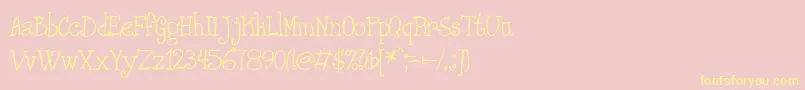 PHANRG  -fontti – keltaiset fontit vaaleanpunaisella taustalla