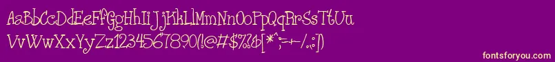 PHANRG  -fontti – keltaiset fontit violetilla taustalla
