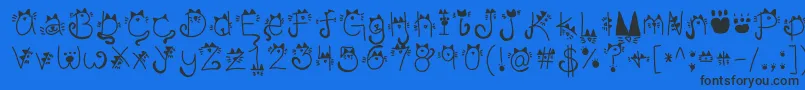 KittyFace Font – Black Fonts on Blue Background