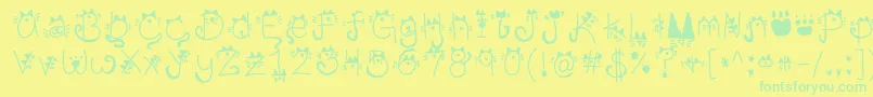 KittyFace Font – Green Fonts on Yellow Background