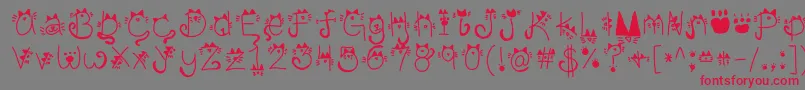 KittyFace Font – Red Fonts on Gray Background
