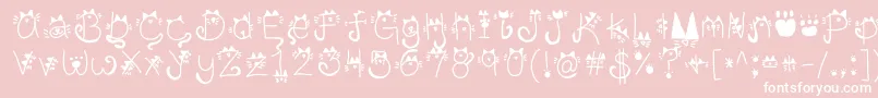 KittyFace-Schriftart – Weiße Schriften auf rosa Hintergrund