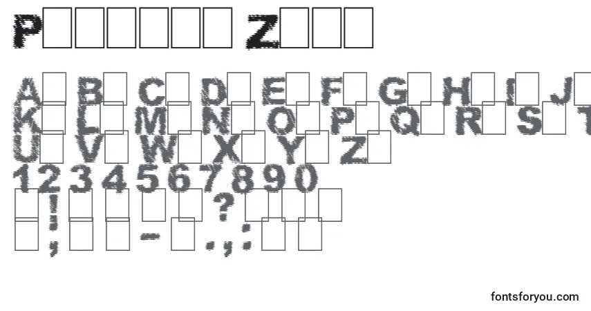 Schriftart Phantom Zone – Alphabet, Zahlen, spezielle Symbole