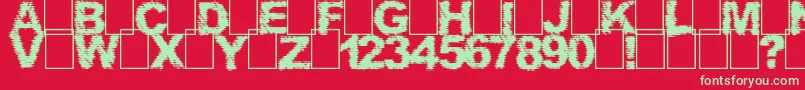 Phantom Zone Font – Green Fonts on Red Background