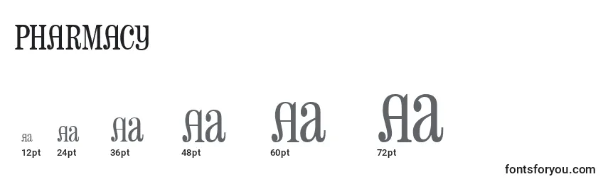 Размеры шрифта PHARMACY (136753)