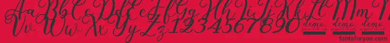 Pharosi   Demo Personal Use Only-Schriftart – Schwarze Schriften auf rotem Hintergrund