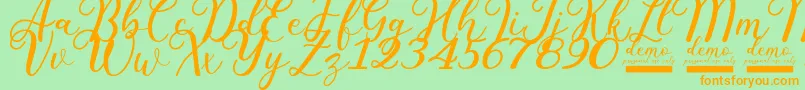 Pharosi   Demo Personal Use Only Font – Orange Fonts on Green Background