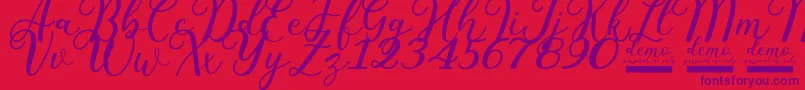 Pharosi   Demo Personal Use Only Font – Purple Fonts on Red Background