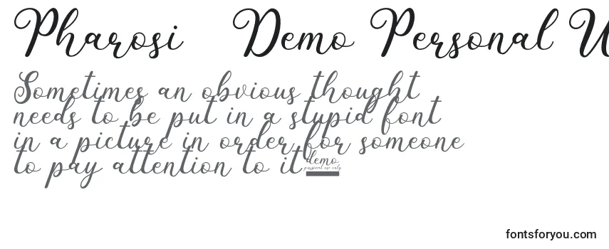 Шрифт Pharosi   Demo Personal Use Only