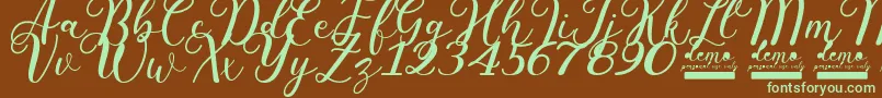 Шрифт Pharosi   Demo Personal Use Only – зелёные шрифты на коричневом фоне