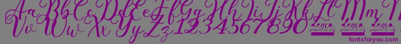 Pharosi   Demo Personal Use Only-fontti – violetit fontit harmaalla taustalla