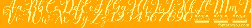 Pharosi   Demo Personal Use Only Font – Yellow Fonts on Orange Background