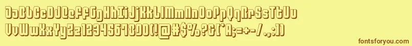 philadelphia3d Font – Brown Fonts on Yellow Background