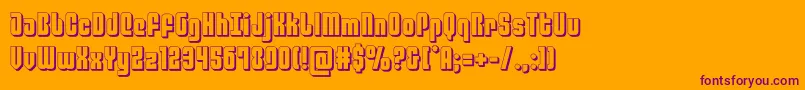 philadelphia3d-Schriftart – Violette Schriften auf orangefarbenem Hintergrund