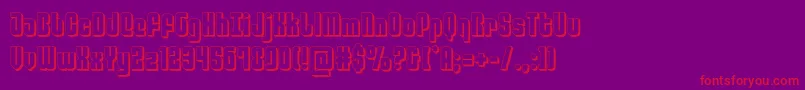 philadelphia3d-Schriftart – Rote Schriften auf violettem Hintergrund