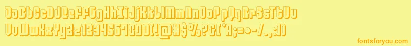 philadelphia3d-Schriftart – Orangefarbene Schriften auf gelbem Hintergrund