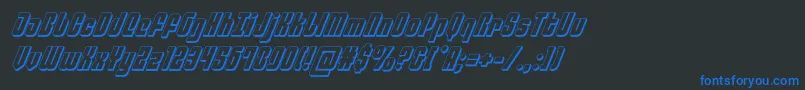 philadelphia3dital Font – Blue Fonts on Black Background