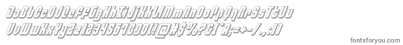 philadelphia3dital-fontti – harmaat kirjasimet valkoisella taustalla