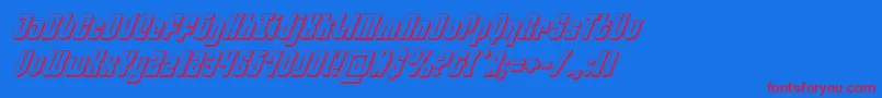 philadelphia3dital-Schriftart – Rote Schriften auf blauem Hintergrund