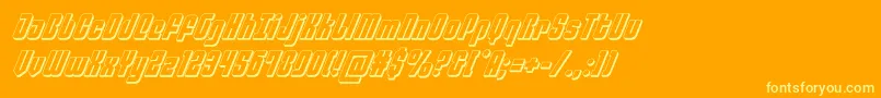 philadelphia3dital-Schriftart – Gelbe Schriften auf orangefarbenem Hintergrund