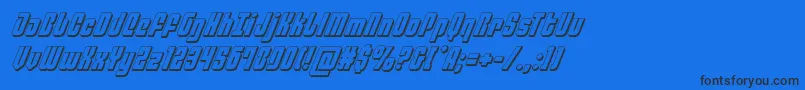 philadelphia3dital Font – Black Fonts on Blue Background