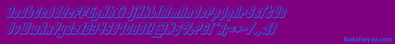 philadelphia3dital-Schriftart – Blaue Schriften auf violettem Hintergrund