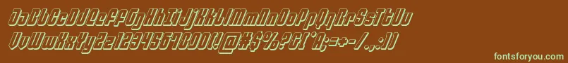 philadelphia3dital-fontti – vihreät fontit ruskealla taustalla