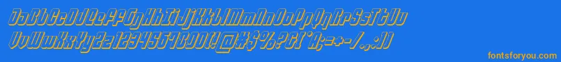 philadelphia3dital Font – Orange Fonts on Blue Background