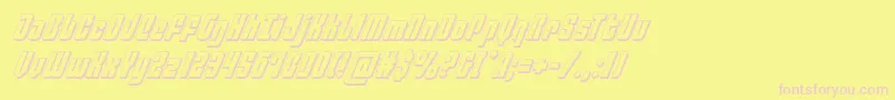 philadelphia3dital-fontti – vaaleanpunaiset fontit keltaisella taustalla