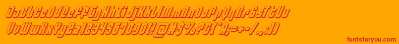 philadelphia3dital-Schriftart – Rote Schriften auf orangefarbenem Hintergrund