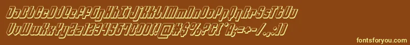 philadelphia3dital-fontti – keltaiset fontit ruskealla taustalla