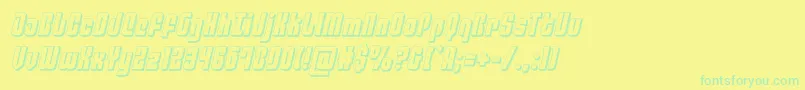 philadelphia3dsemital Font – Green Fonts on Yellow Background