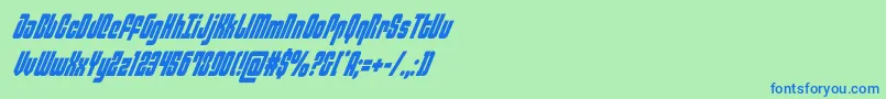philadelphiacondital Font – Blue Fonts on Green Background