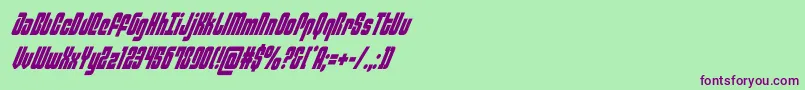 フォントphiladelphiacondital – 緑の背景に紫のフォント