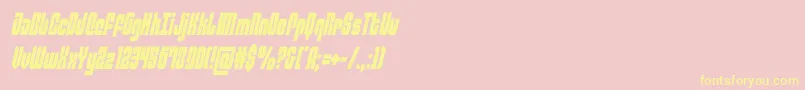 philadelphiacondsemital Font – Yellow Fonts on Pink Background