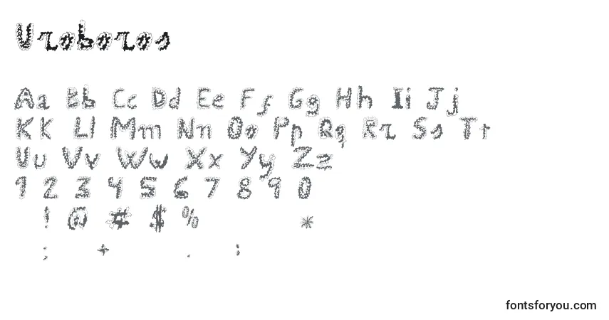 Шрифт Uroboros – алфавит, цифры, специальные символы