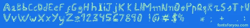 Uroboros Font – Green Fonts on Blue Background