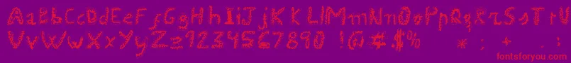 Uroboros-Schriftart – Rote Schriften auf violettem Hintergrund