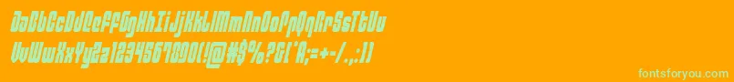 philadelphiacondsemital Font – Green Fonts on Orange Background